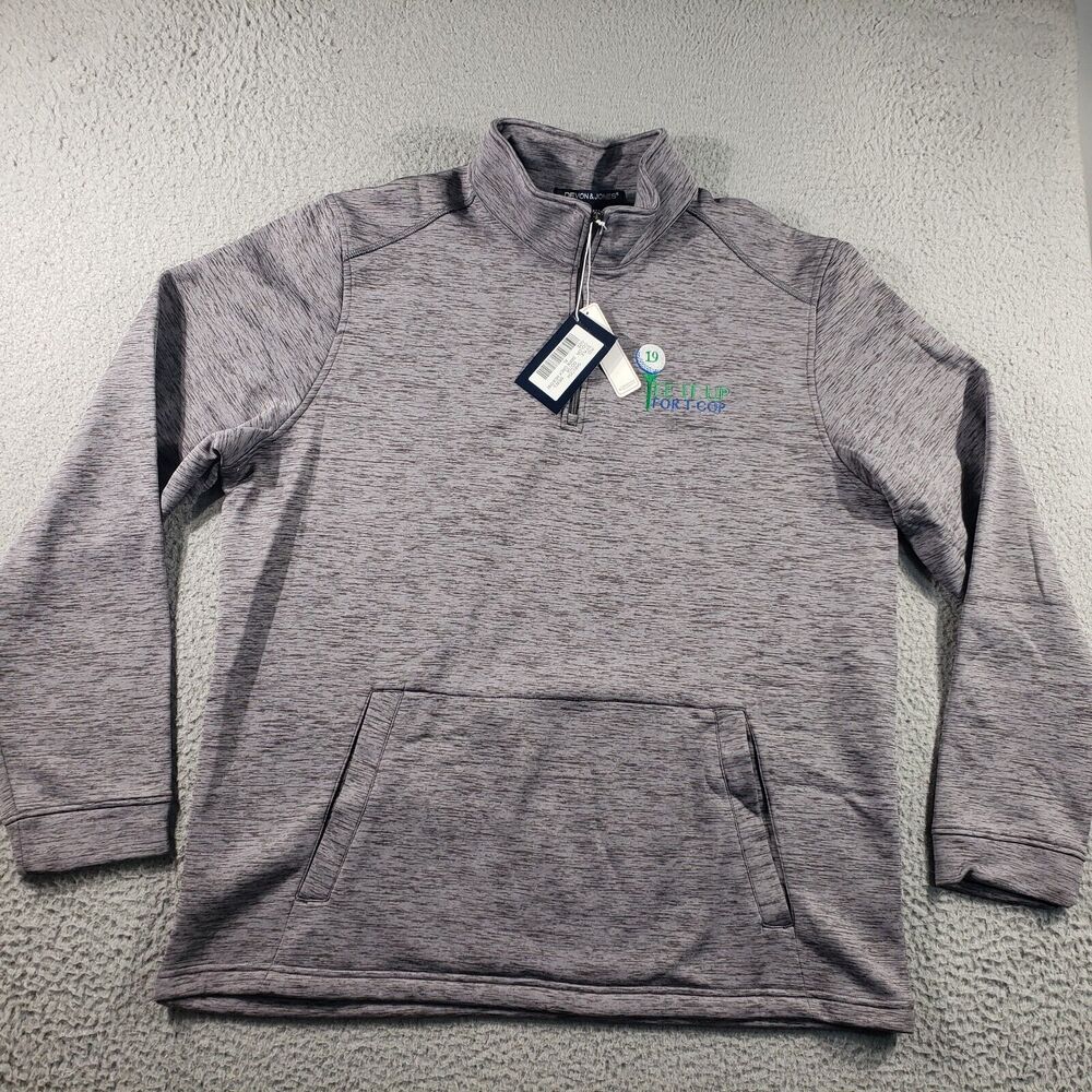 Devon Jones Sweatshirt Men's XL Extra Large Gray 1/4 Zip Pullover Golf Jacket